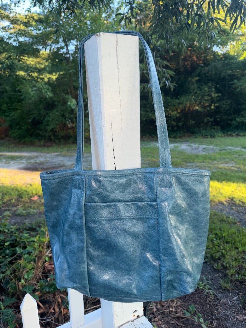 ROUGH & TUMBLE Small Camden Asher with waxed canvas interior purse tote bag
